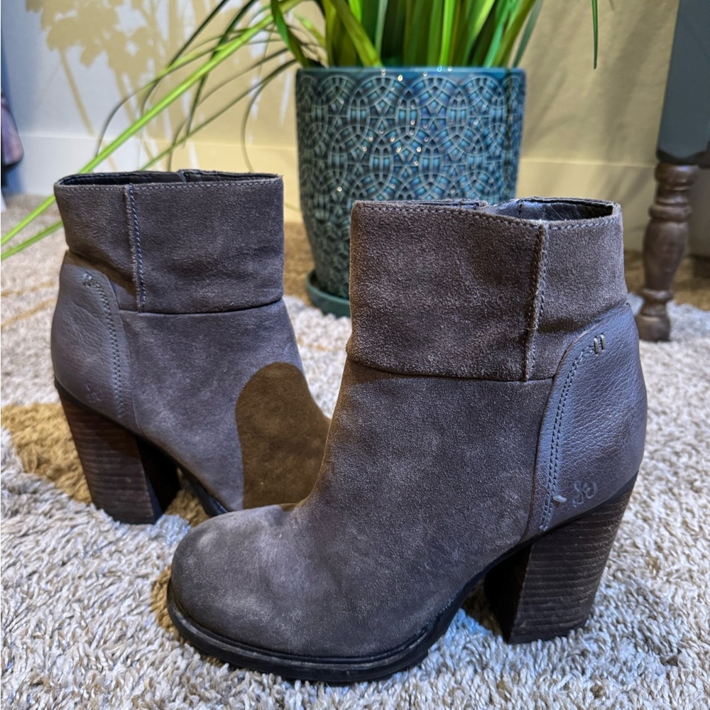 Gray Suede Sam Edelman Bootie